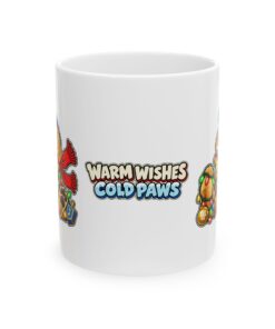 Alternative view of Holiday Golden Retriever Ceramic Mug | Warm Wishes Cold Paws (11oz, 15oz)