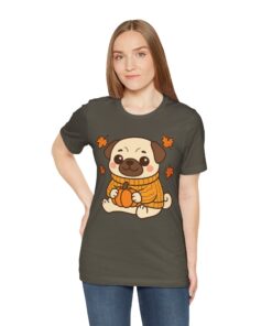 Pumpkin Patch Pug Unisex Heavy Cotton T-Shirt | Pug Tee - Image 25