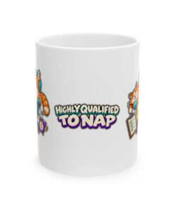 Alternative view of Orange Tabby Cat Ceramic Mug | Highly Qualified to Nap (11oz, 15oz)