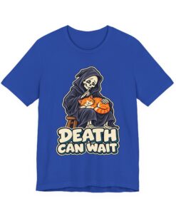 DEATH CAN WAIT Cat & Grim Reaper Graphic T-Shirt - Image 18