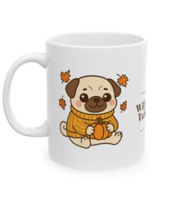 Pumpkin Patch Pug Ceramic Mug | Pug Mug - Image 4