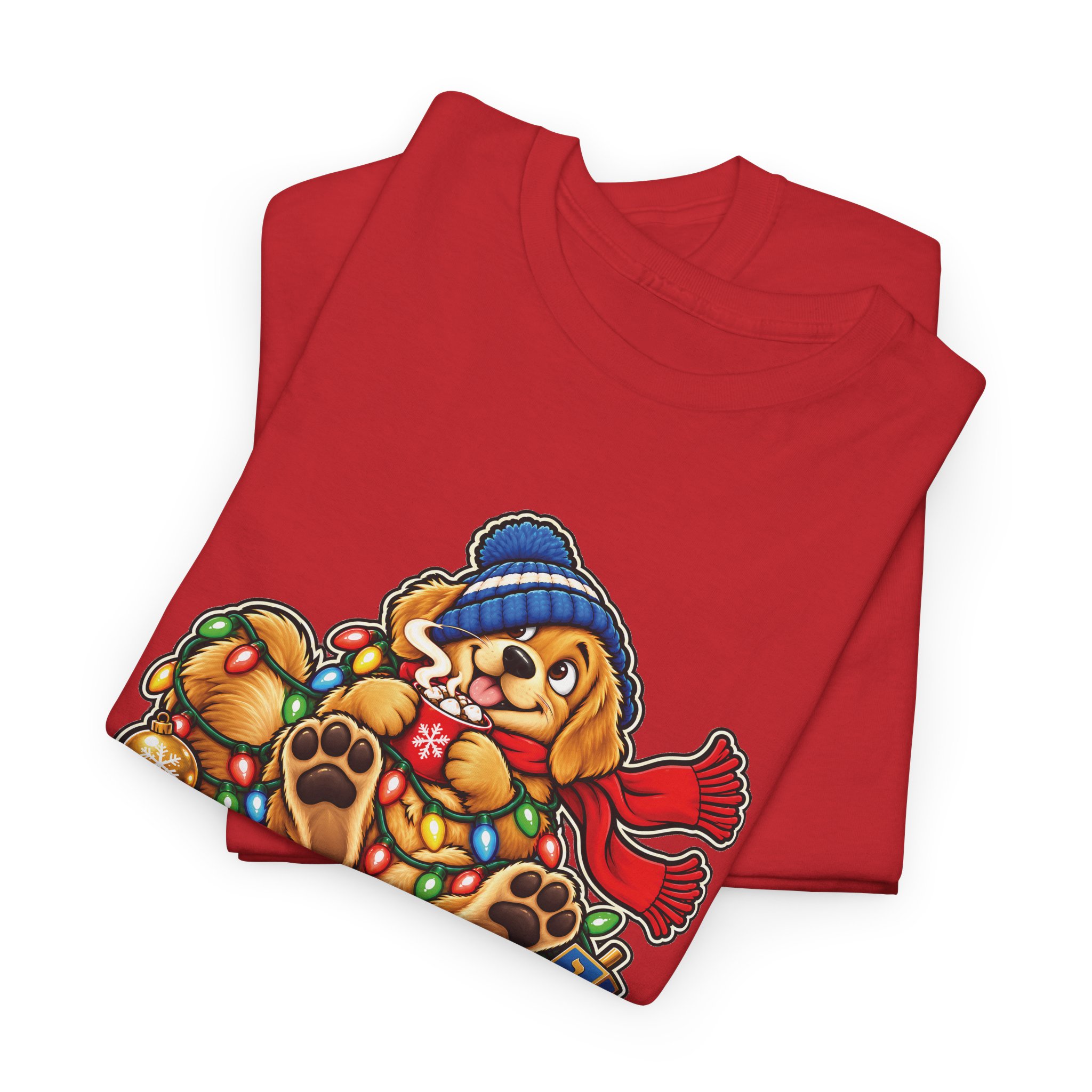 Holiday Golden Retriever T-Shirt | Warm Wishes Cold Paws - Image 48