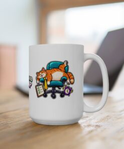 Orange Tabby Cat Ceramic Mug | Highly Qualified to Nap (11oz, 15oz) - Image 10