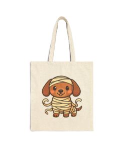 Alternative view of Sir Wrapsalot Cotton Canvas Tote Bag | Mummy Dachshund Tote
