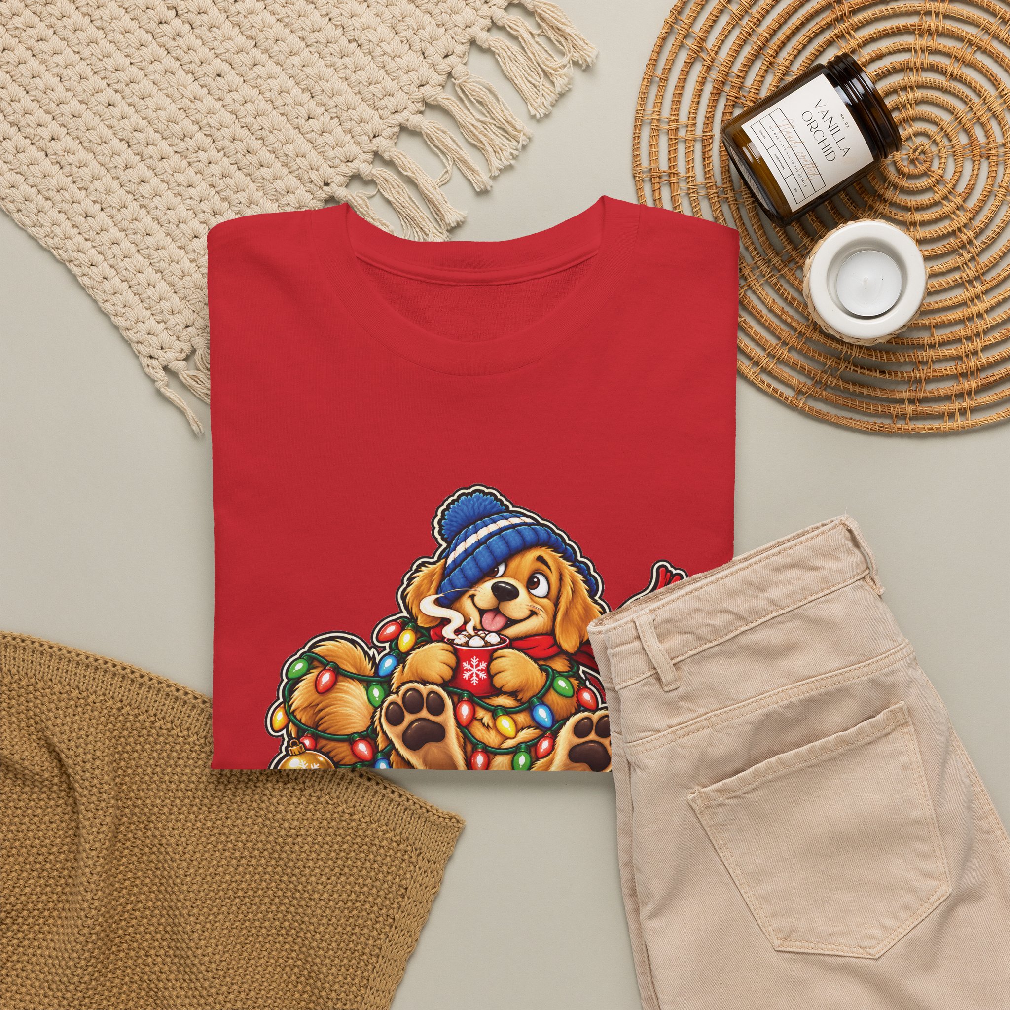 Holiday Golden Retriever T-Shirt | Warm Wishes Cold Paws - Image 49