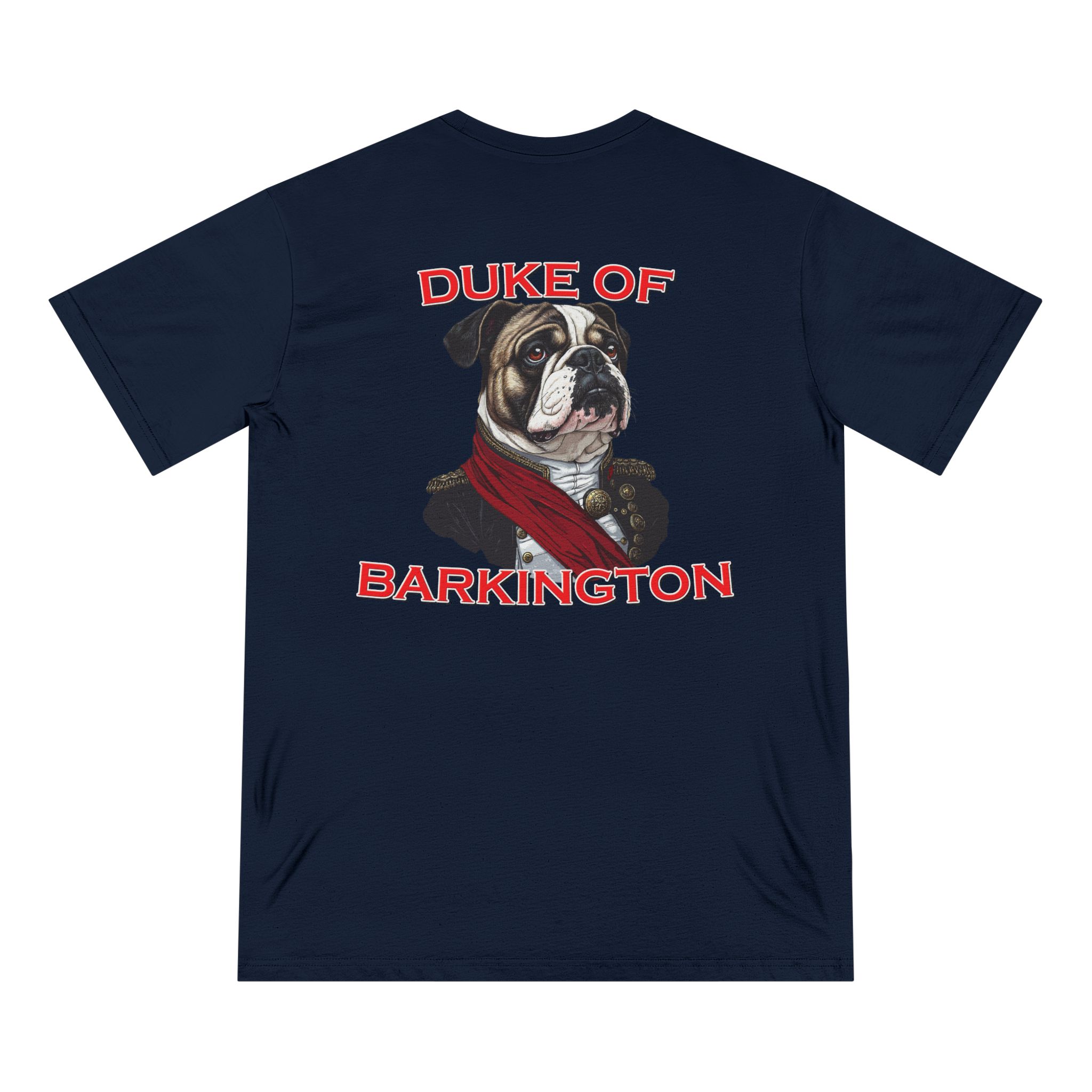 Duke of Barkington Men’s Organic Cotton T-Shirt – Bulldog Royalty Meets Everyday Style - Image 3