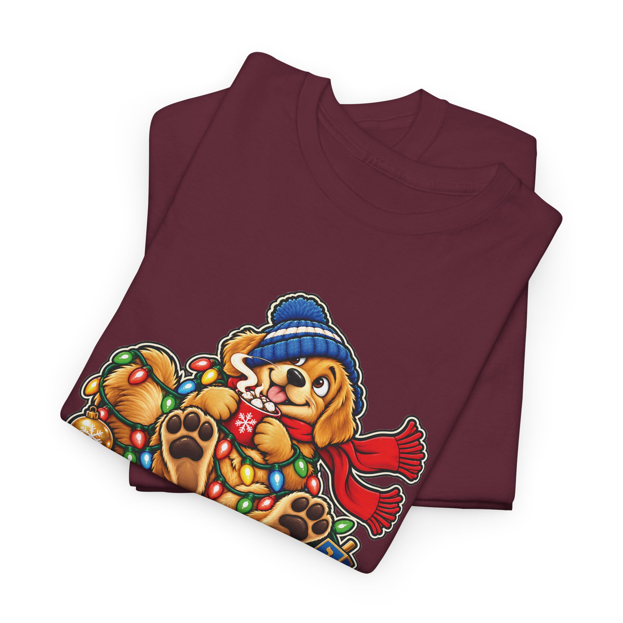 Holiday Golden Retriever T-Shirt | Warm Wishes Cold Paws - Image 20