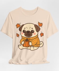 Pumpkin Patch Pug Unisex Heavy Cotton T-Shirt | Pug Tee - Image 20