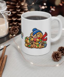 Holiday Golden Retriever Ceramic Mug | Warm Wishes Cold Paws (11oz, 15oz) - Image 5