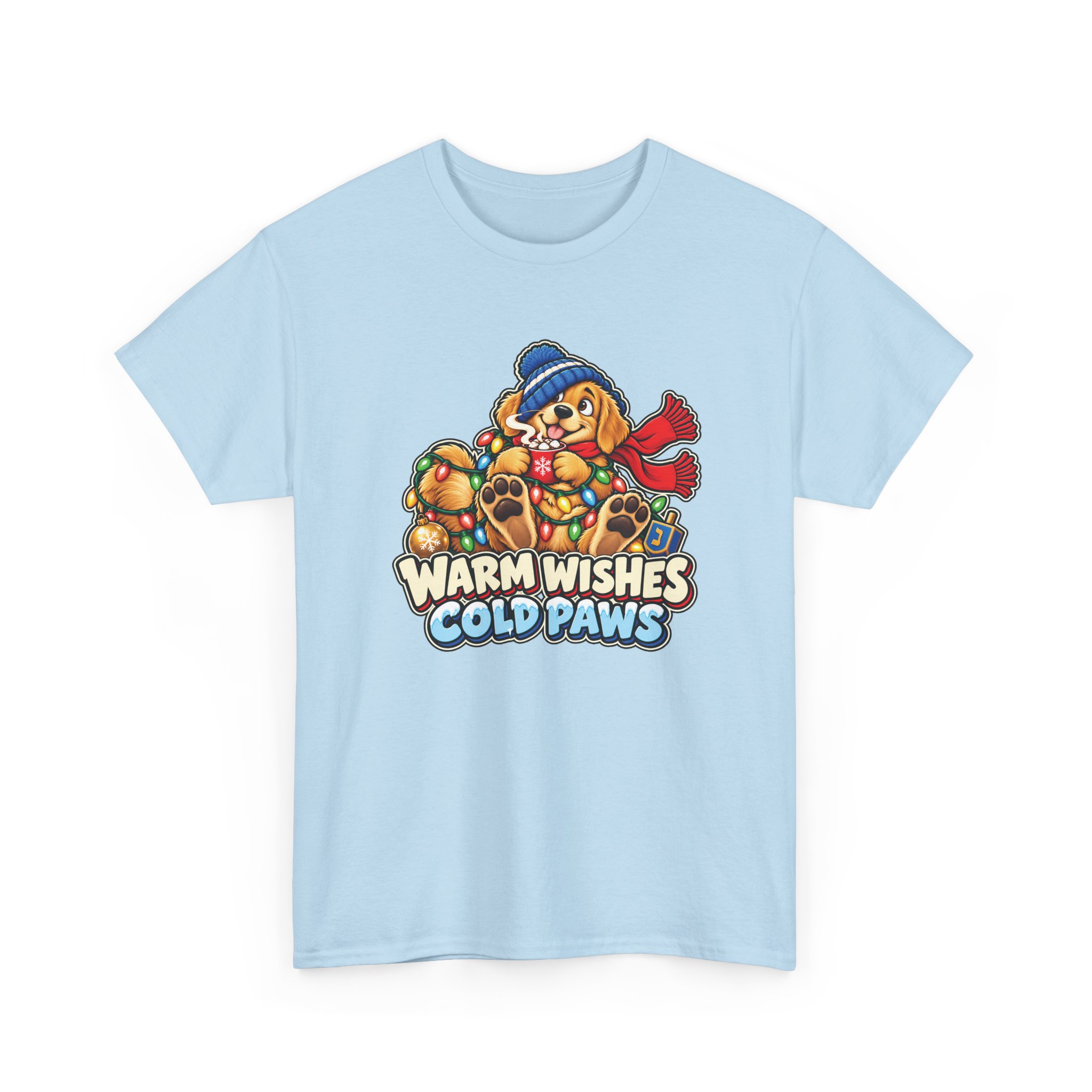 Holiday Golden Retriever T-Shirt | Warm Wishes Cold Paws - Image 30
