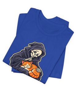 DEATH CAN WAIT Cat & Grim Reaper Graphic T-Shirt - Image 20