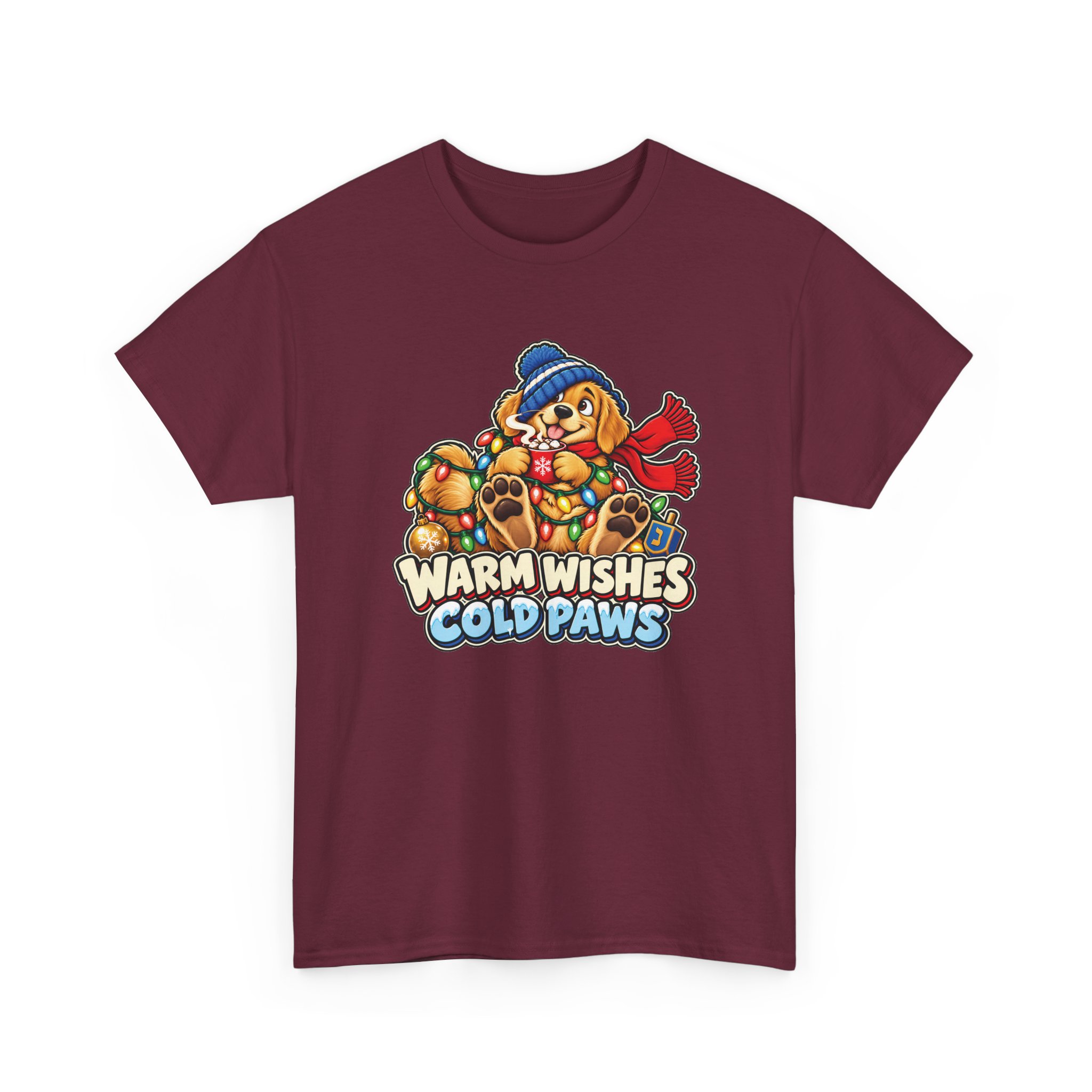 Holiday Golden Retriever T-Shirt | Warm Wishes Cold Paws - Image 18