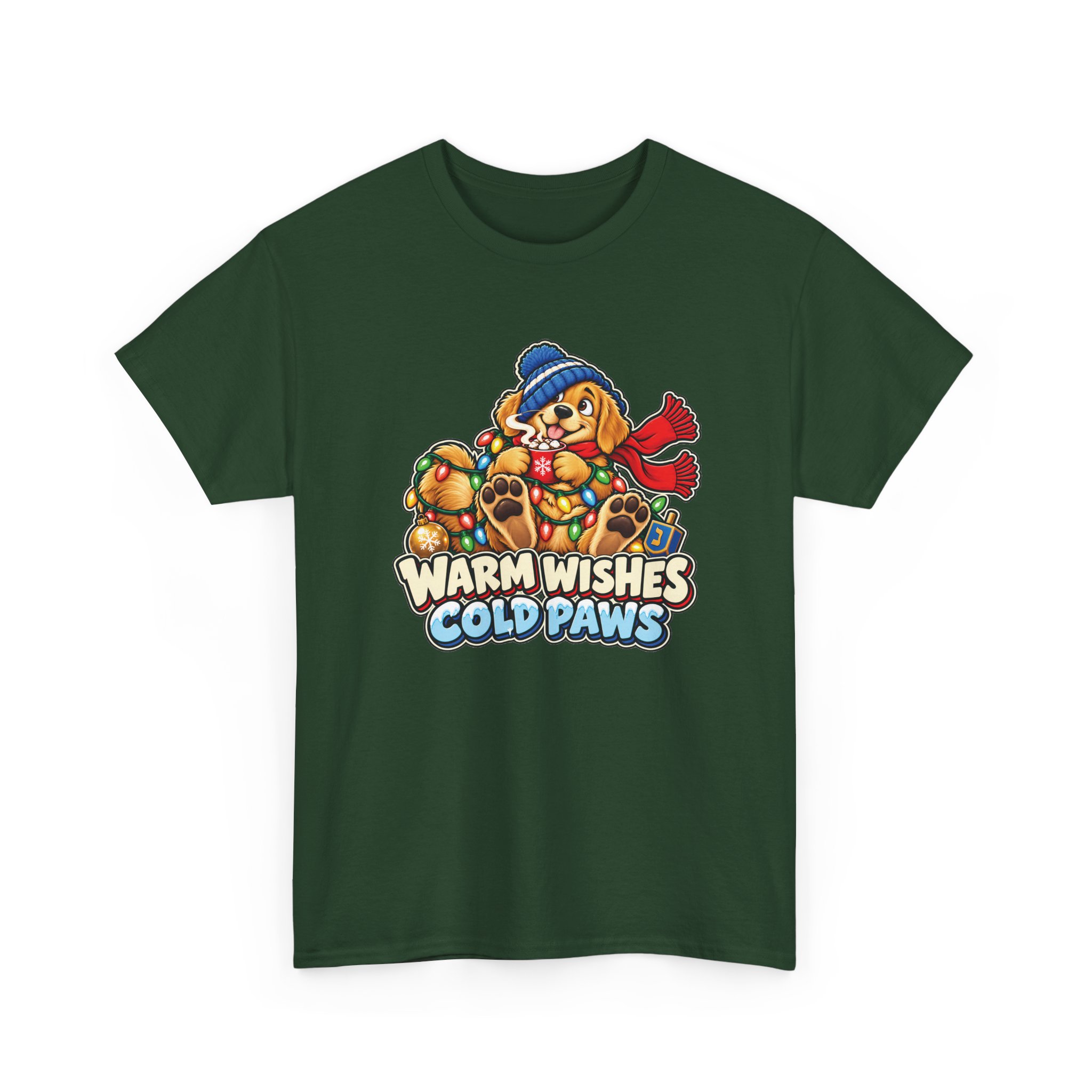Holiday Golden Retriever T-Shirt | Warm Wishes Cold Paws - Image 22