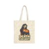 DEATH CAN WAIT Cat & Grim Reaper Graphic Tote Bag