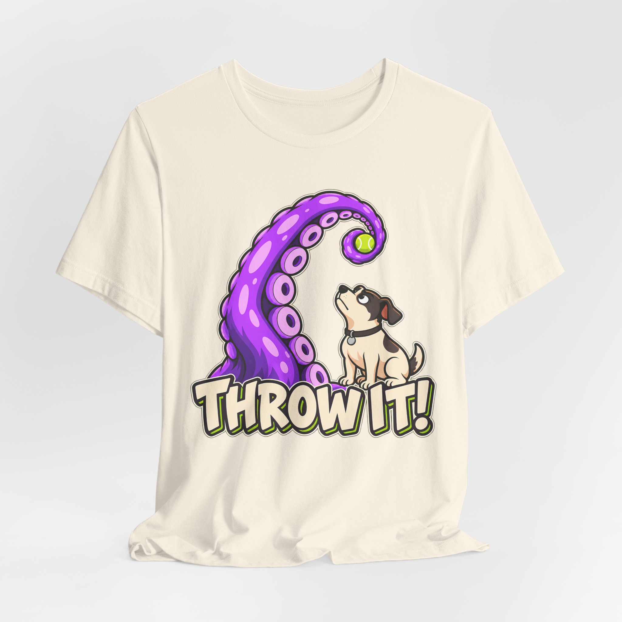 THROW IT! Dog & Tentacle Graphic T-Shirt - Image 19