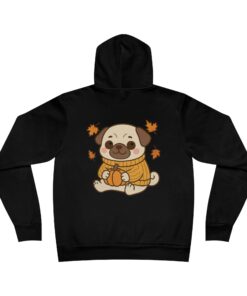 Pumpkin Patch Pug Lightweight Pullover Hoodie | Pug Hoodie - Image 5