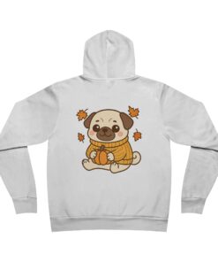 Pumpkin Patch Pug Lightweight Pullover Hoodie | Pug Hoodie - Image 3