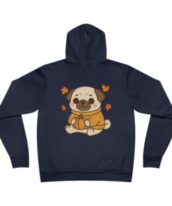 Pumpkin Patch Pug Lightweight Pullover Hoodie | Pug Hoodie - Image 14