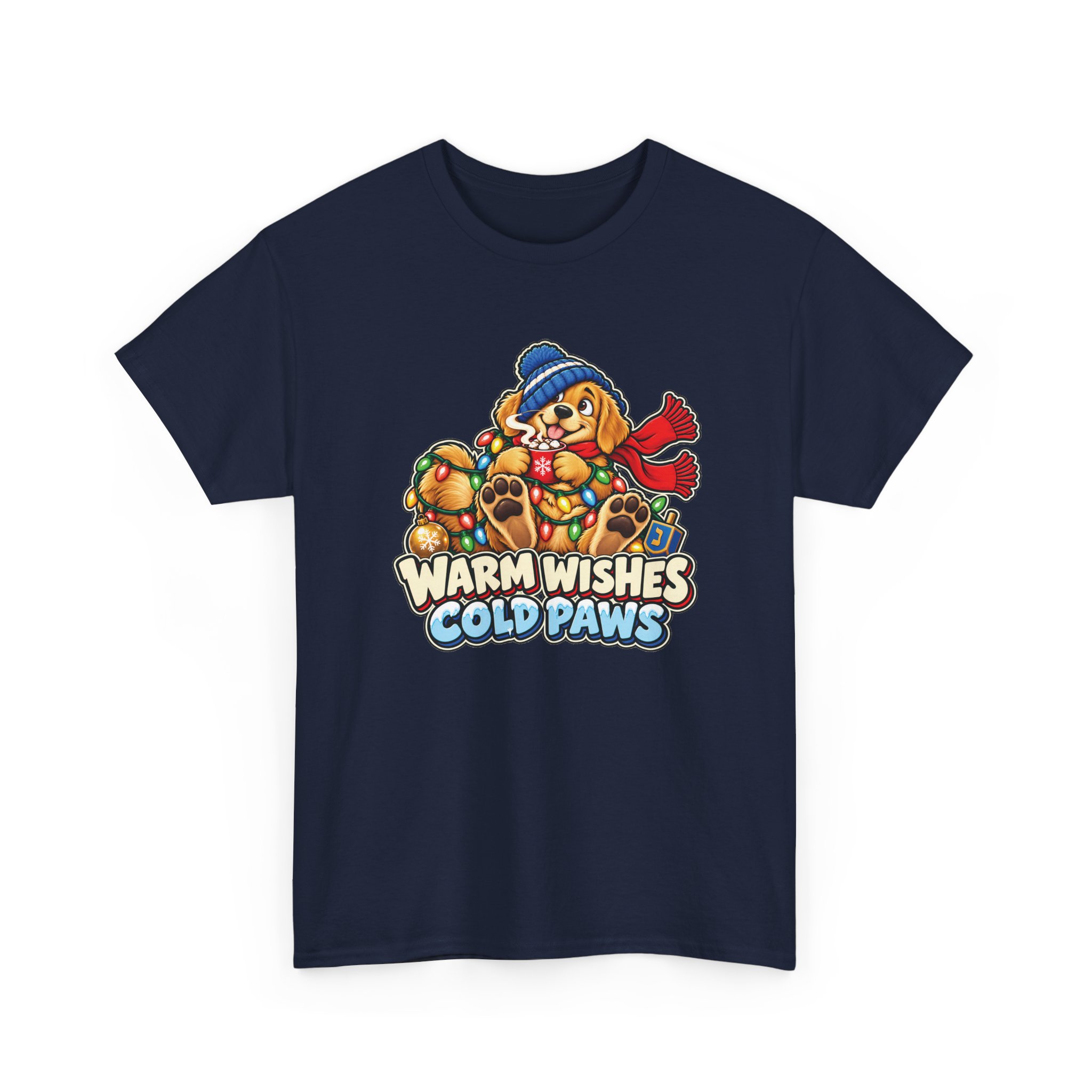Holiday Golden Retriever T-Shirt | Warm Wishes Cold Paws - Image 10